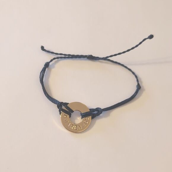 767 My Intent Black Adjustable‎ Slider Bracelet with Gold "Awareness" Charm - Picture 3 of 5